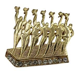 KELLNER Vintage Signed Brooch Chorus Line Broadway NY Dancers Costume Jewelry